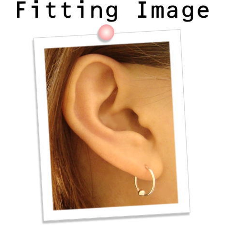 【丸玉 丸玉 シルバーピアス】太めシンプルな3mmシャカ球のフープピアス（直径1… | YUKATANゆかたん | 詳細画像3 