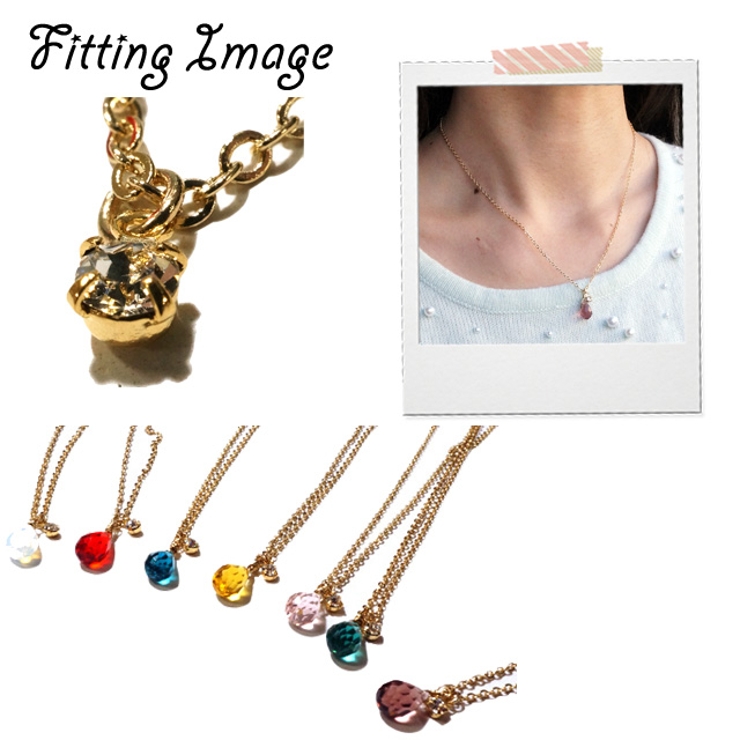 Dモチーフ ネックレス クリスタルビーズ チェコメイトスクエアビーズネックレス(ネックレス) | Sybilla(シビラ