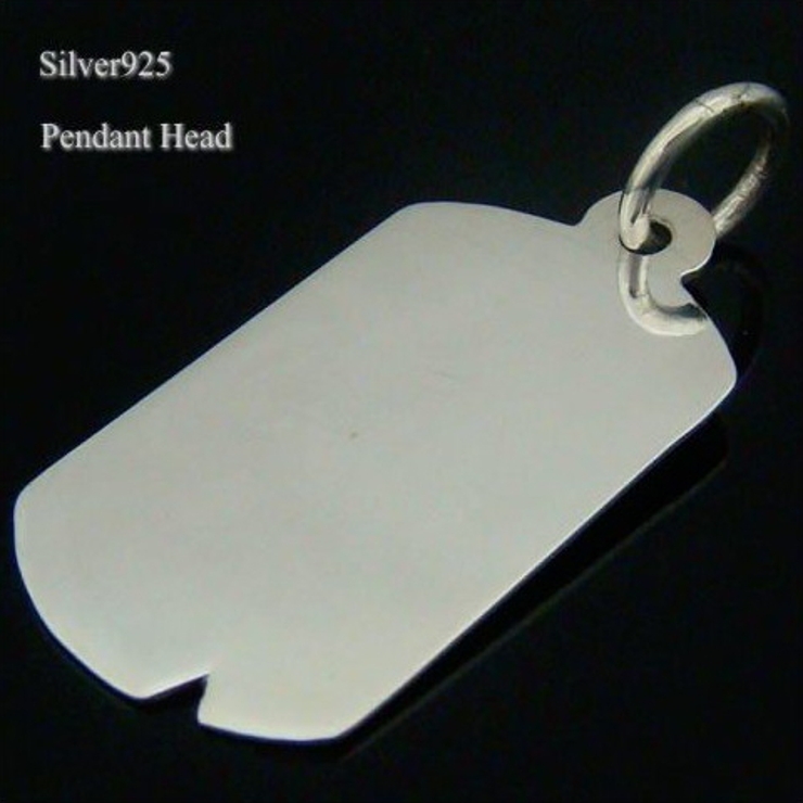 シルバー925 切れ目が特徴のプレーンのプレートペンダントヘッド 【ペンダントヘ… | laplateriashu  | 詳細画像1 