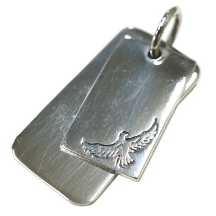 シルバー925 プレーンと鷲模様のプレート2枚組ペンダントトップ 【ペンダントヘ… | laplateriashu  | 詳細画像4 