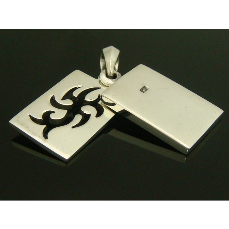 シルバー925 ウロコ風のプレートと炎のようなデザインが施されたペンダントトップ… | laplateriashu  | 詳細画像2 