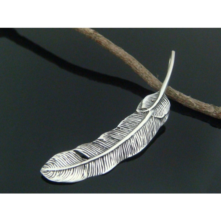 シルバー925メンズペンダントトップ！フェザー2 【羽根 ペンダントヘッド | laplateriashu  | 詳細画像1 