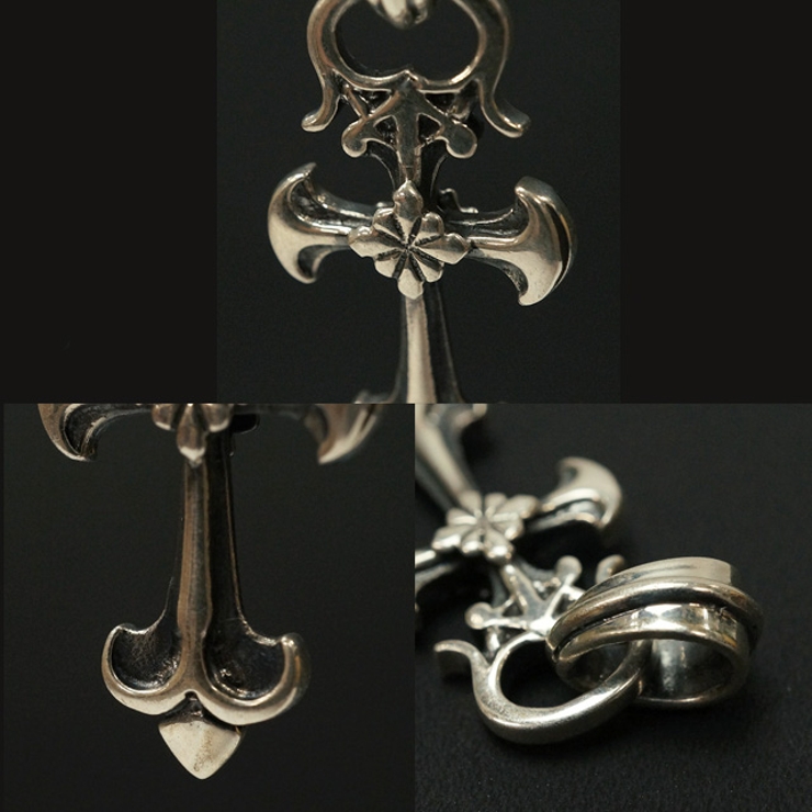 シルバー925 ボウガンのような形をしたクロス十字架ペンダントヘッド アクセサリー | laplateriashu  | 詳細画像2 