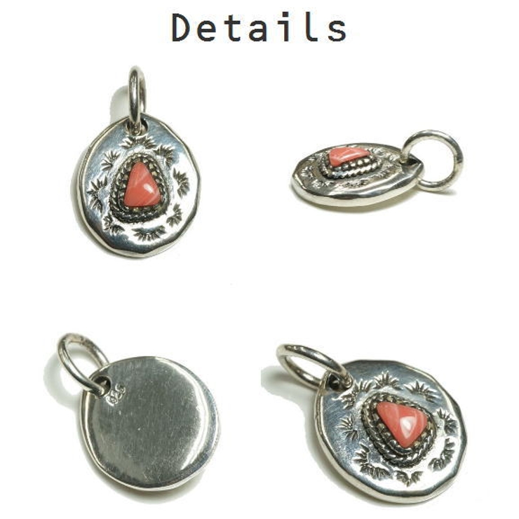 シルバー925 ピンク色の石とシルバーのコンビネーションペンダント