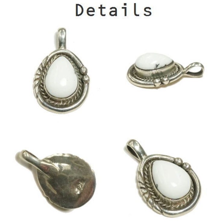 シルバー925 白い石が爽やかなラウンドシェイプ石付きペンダントトップ 【シルバ… | laplateriashu  | 詳細画像2 
