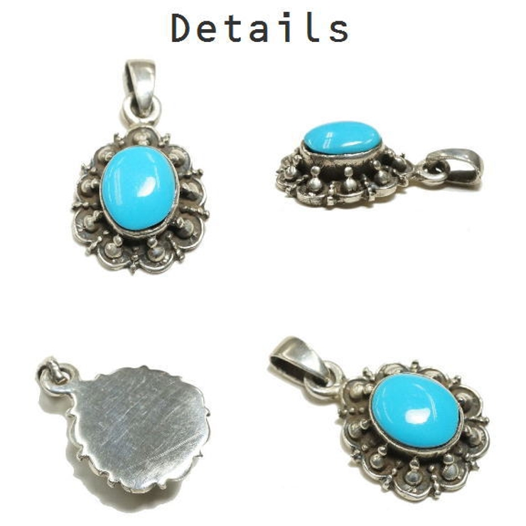 シルバー925 エスニックなデザインの石付きペンダントトップ 【シルバー製 | laplateriashu  | 詳細画像2 