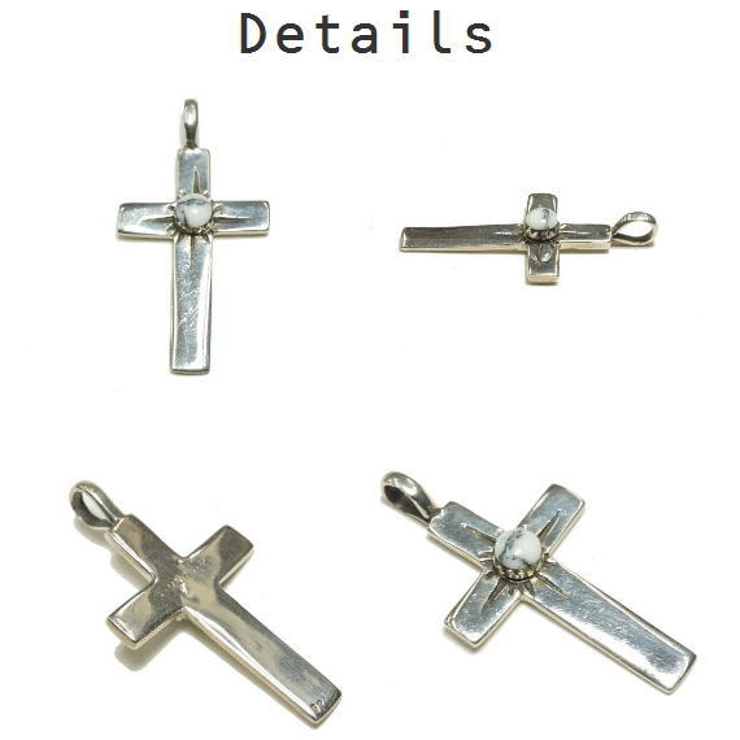 シルバー925 クロスモチーフ石付きペンダントトップ 【シルバー製 | laplateriashu  | 詳細画像2 