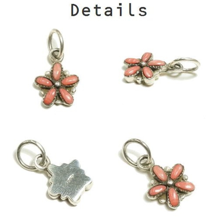 シルバー925 花をモチーフにしたピンクの石付きペンダントトップ 【シルバー製 | laplateriashu  | 詳細画像2 