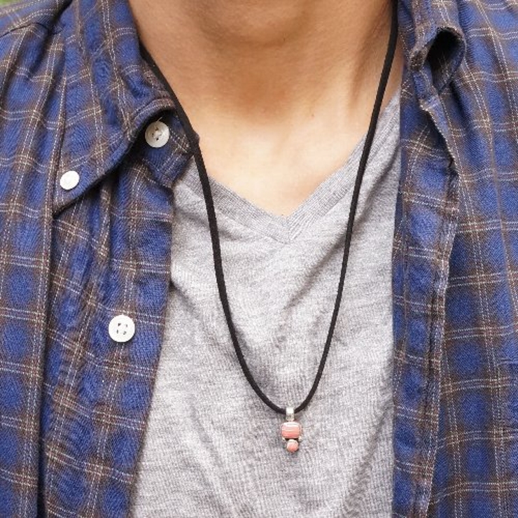 シルバー925 奇抜なデザインのピンクの石付きペンダントトップ 【シルバー製 | laplateriashu  | 詳細画像3 