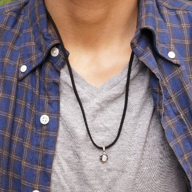 シルバー925 小さくても存在感抜群の白い石付きペンダントトップ 【シルバー製 | laplateriashu  | 詳細画像3 