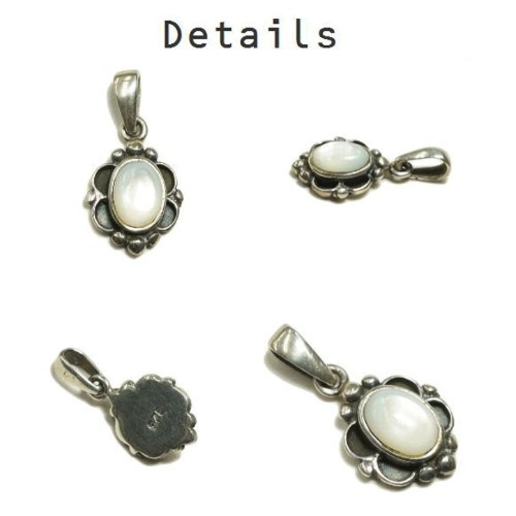 シルバー925 小さくても存在感抜群の白い石付きペンダントトップ 【シルバー製 | laplateriashu  | 詳細画像2 