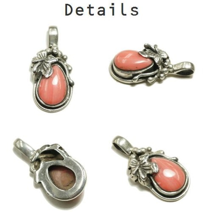 シルバー925 まるで本物の果物みたいなピンクの石付きペンダントトップ 【シルバ… | laplateriashu  | 詳細画像2 