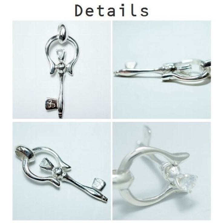 シルバー925 くるくる動くユニークなデザインのジルコニア付キ―ペンダントトップ… | laplateriashu  | 詳細画像2 