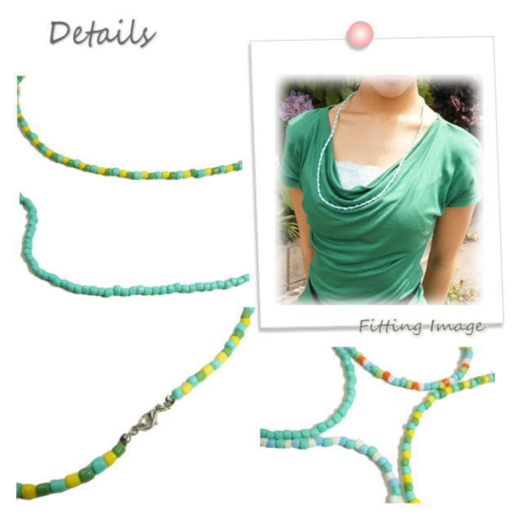 首元を彩る鮮やかな色使いのビーズネックレス アクセサリー | YUKATANゆかたん | 詳細画像3 