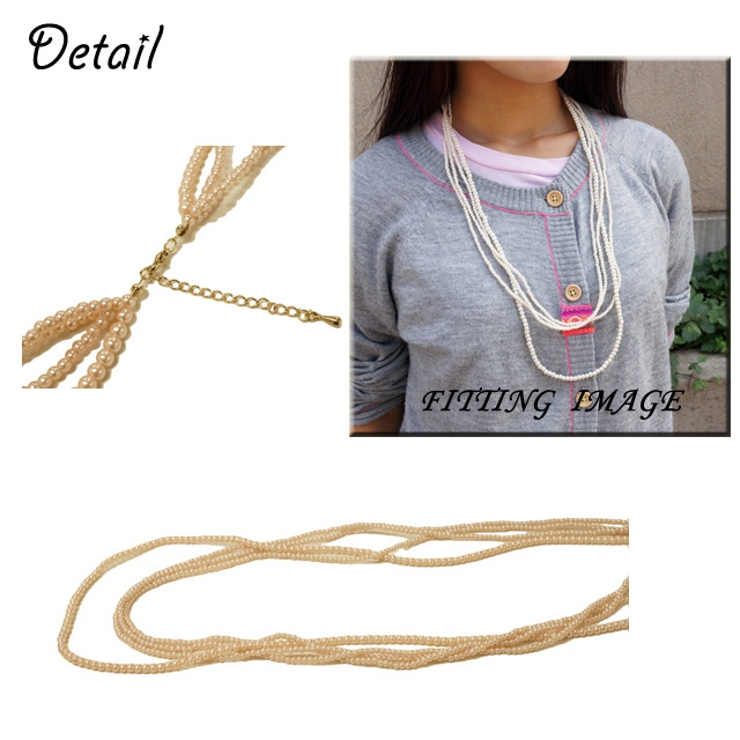 小粒のアクリルパールが上品さを際立てる4連ネックレス【ネックレス パール】ドレス… | YUKATANゆかたん | 詳細画像3 