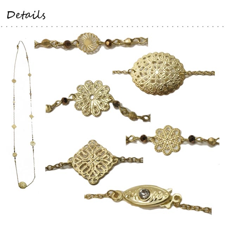 いろんな種類のモチーフを組み合わせたシンプルロングネックレス アクセサリー | YUKATANゆかたん | 詳細画像2 
