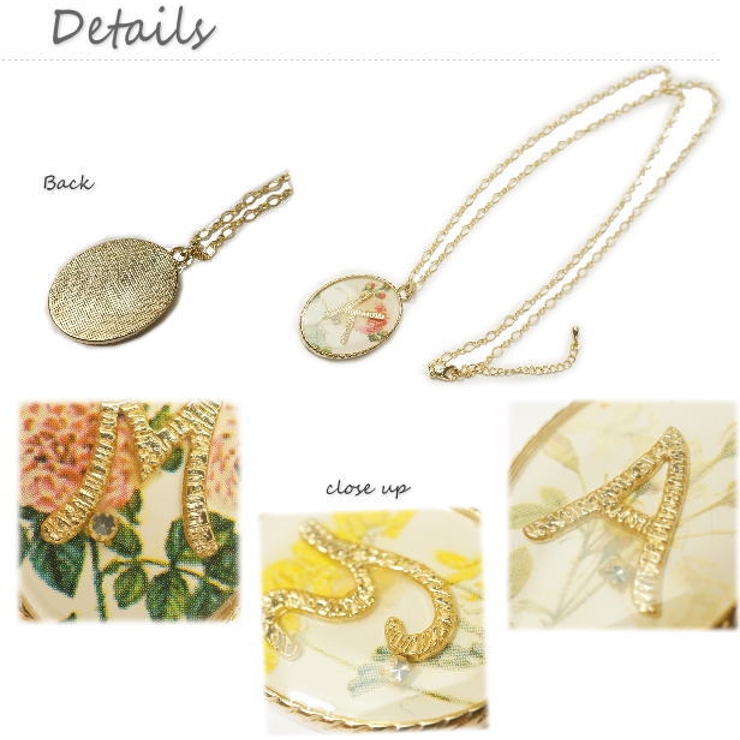 6種類 エレガントなお花のイラストが背景のイニシャルネックレス アクセサリー 品番 Yuka Yukatanゆかたん ユカタン のレディースファッション通販 Shoplist ショップリスト