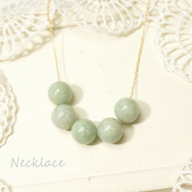 5粒の天然石のパワーストーンネックレス アクセサリー[品番