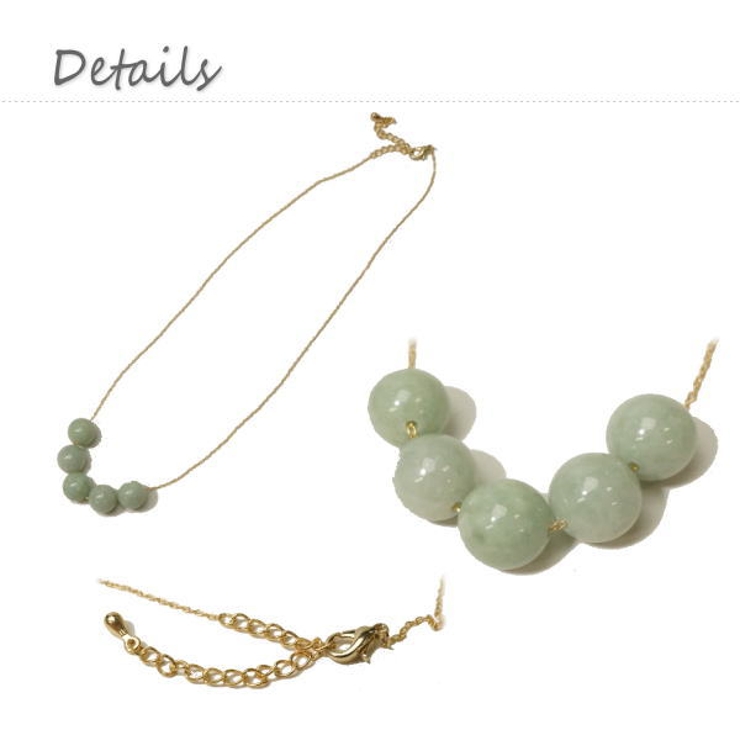 5粒の天然石のパワーストーンネックレス アクセサリー[品番