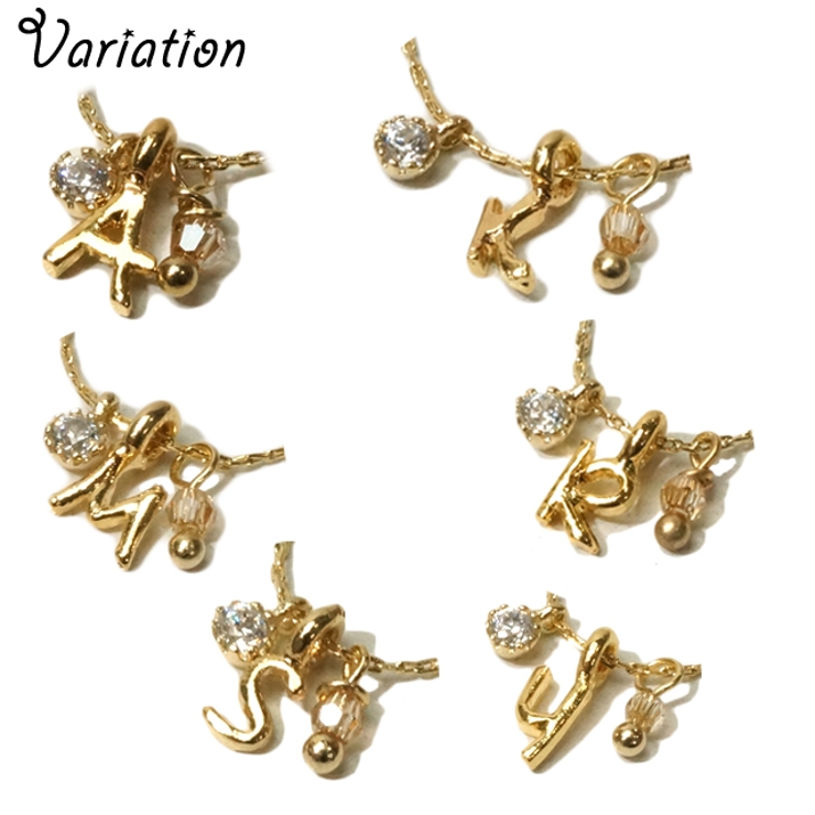 丸みを帯びた可愛いイニシャルショートネックレス【ロングネックレス レディースネッ… | YUKATANゆかたん | 詳細画像2 