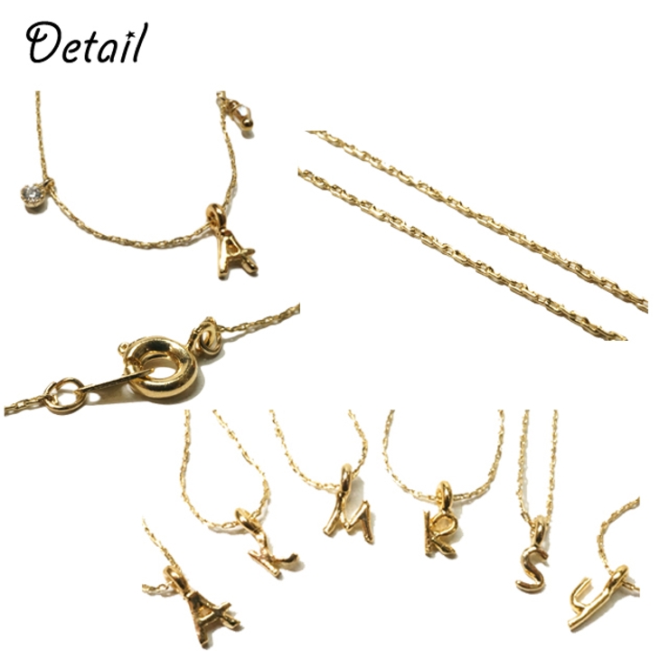 丸みを帯びた可愛いイニシャルショートネックレス【ロングネックレス レディースネッ… | YUKATANゆかたん | 詳細画像3 