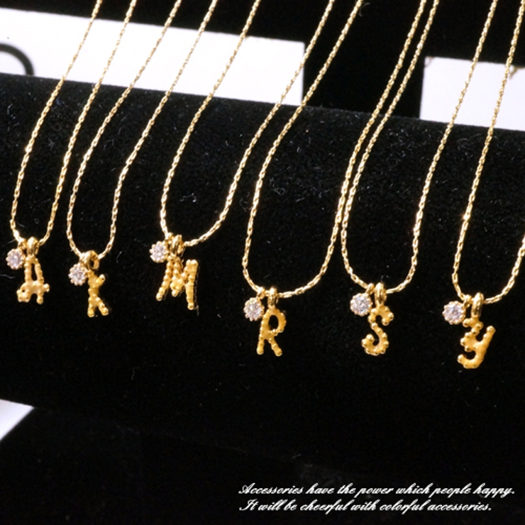 小さくてキュートなつぶつぶイニシャルショートネックレス【ロングネックレス レディ… | YUKATANゆかたん | 詳細画像1 