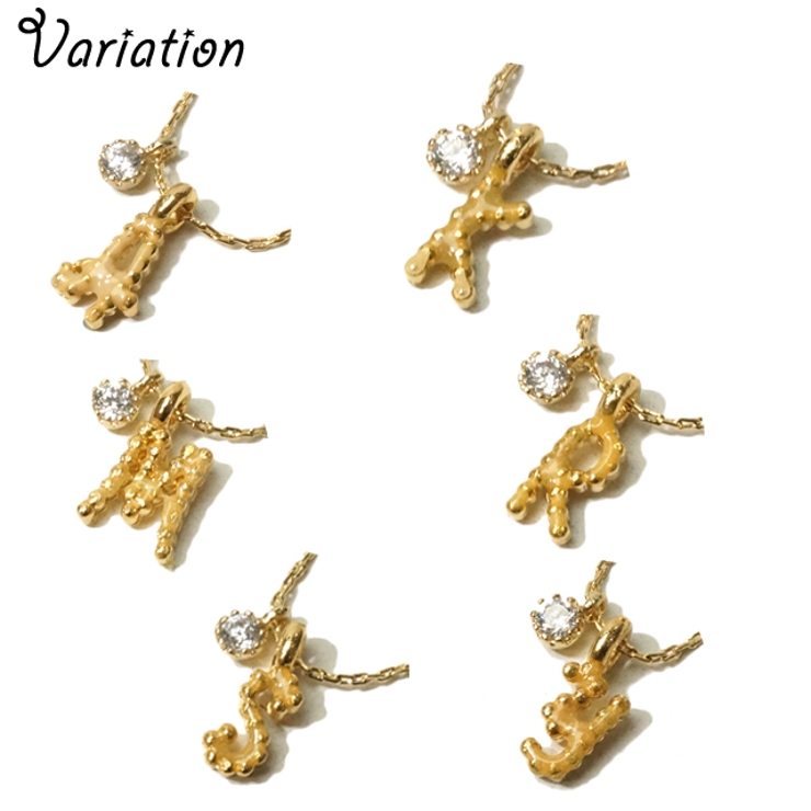 小さくてキュートなつぶつぶイニシャルショートネックレス【ロングネックレス レディ… | YUKATANゆかたん | 詳細画像2 