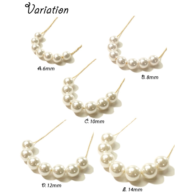 直径6mm、8mm、10mm、12mm、14mmから選べる7粒アクリルパールのチェーンネックレス【レディースアクセサリーパールロングネックレス】【10P19Jun15】