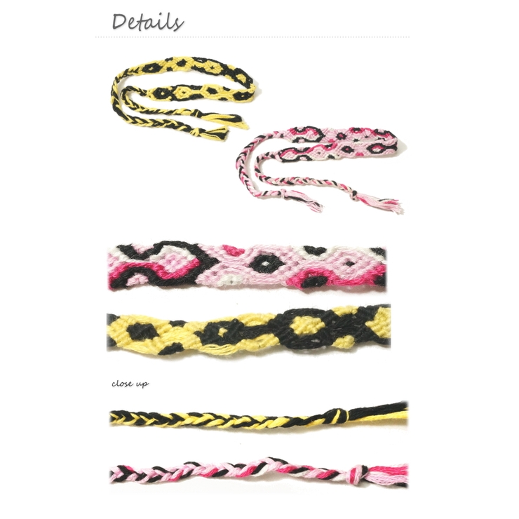 幾何学模様に編み込まれた明るいイエローと可愛いピンク色のミサンガ アクセサリー 品番 Yuka Yukatanゆかたん ユカタン のレディースファッション通販 Shoplist ショップリスト