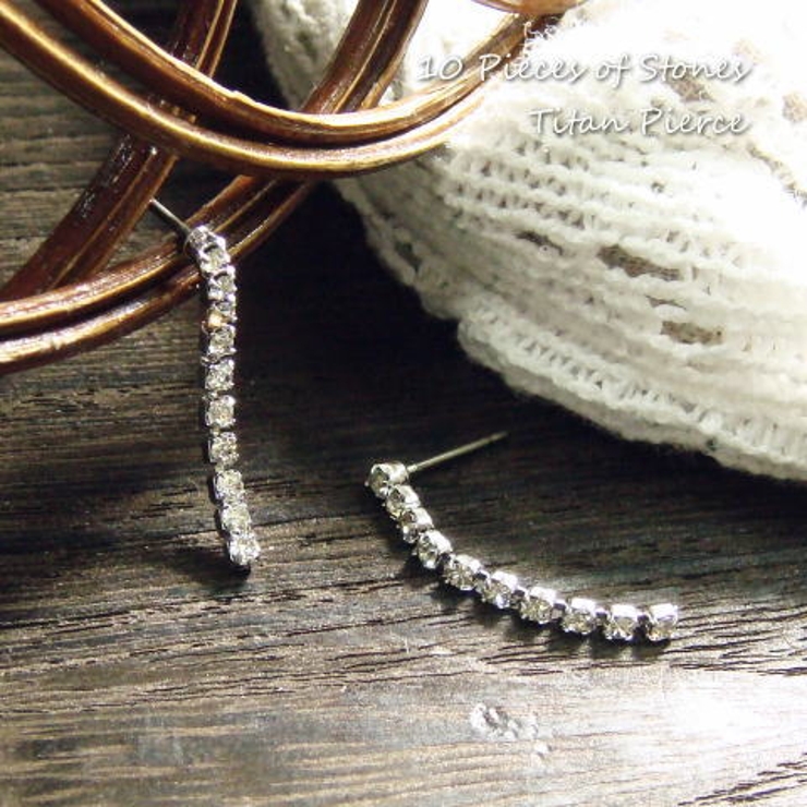 1 5mmノラインストーンピアス～10粒タイプ アクセサリー | YUKATANゆかたん | 詳細画像1 