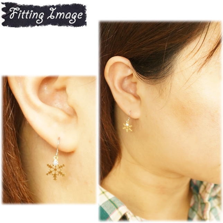 雪の結晶とガラスストーンが冬にピッタリのサガリピアス アクセサリー | YUKATANゆかたん | 詳細画像3 