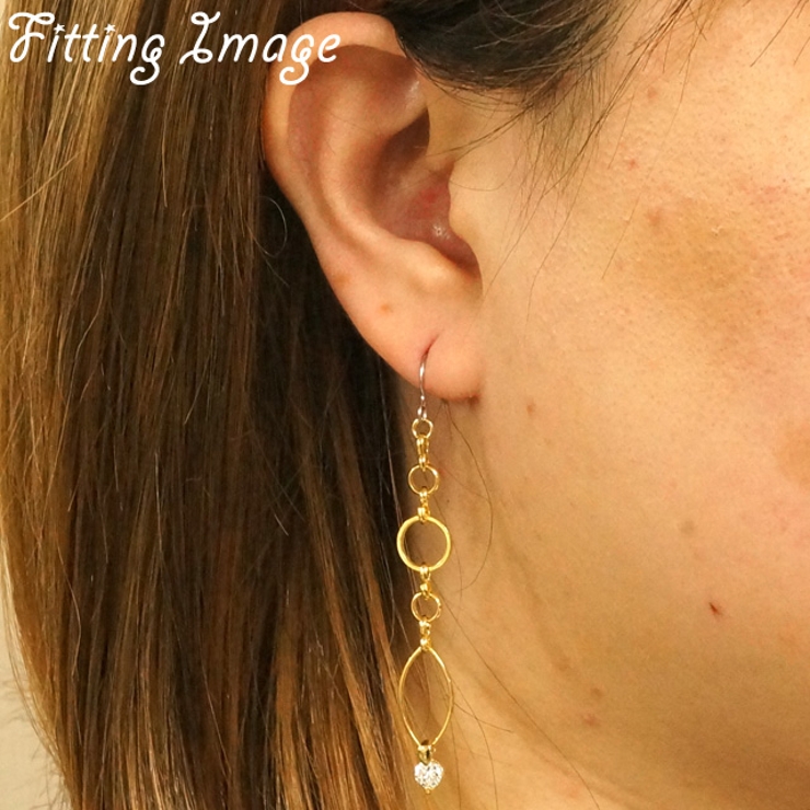 一粒キュービックジルコニアがキラリと輝くフックピアス アクセサリー | YUKATANゆかたん | 詳細画像3 