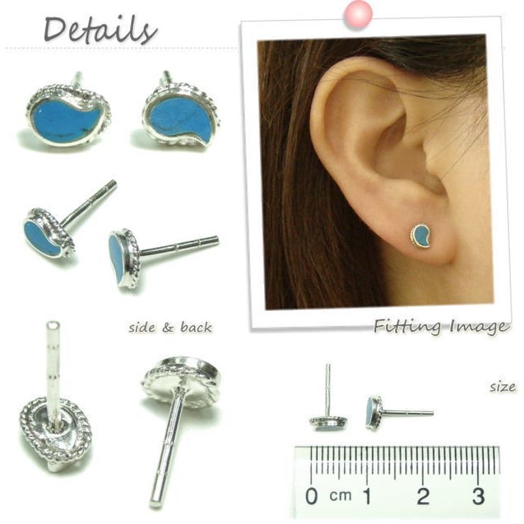 ターコイズ装飾のシルバーピアスと替え玉セット ターコイズ装飾のシルバーピアスと替え玉セット