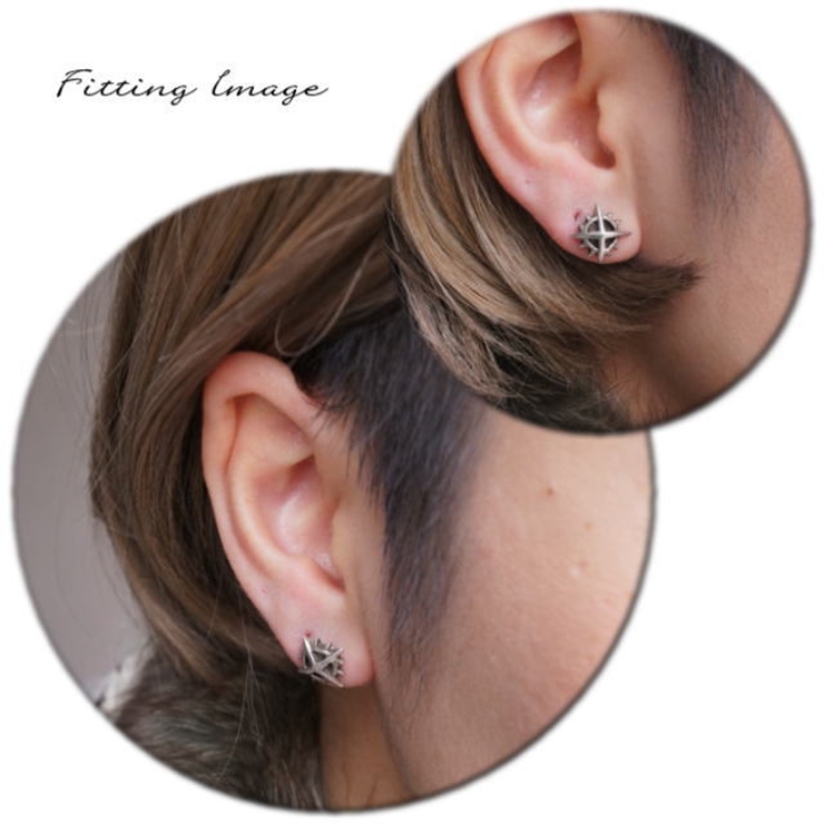 【シルバーピアス】太陽の上にクロスがあしらわれているようなスタッドピアス【スタッ… | YUKATANゆかたん | 詳細画像3 