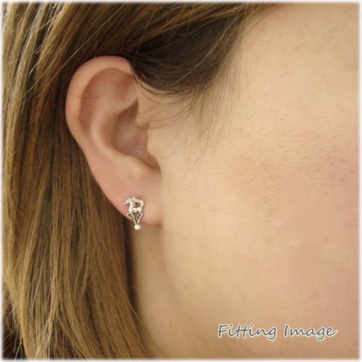 【シルバーピアス】サーカスみたい！ボールの上に乗った馬のピアス 【ホース 球 | YUKATANゆかたん | 詳細画像3 