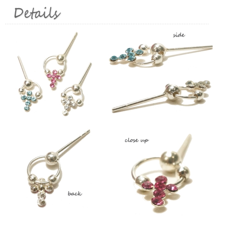 キラキラ輝くクロスが可愛いスタッドピアス アクセサリー | YUKATANゆかたん | 詳細画像3 