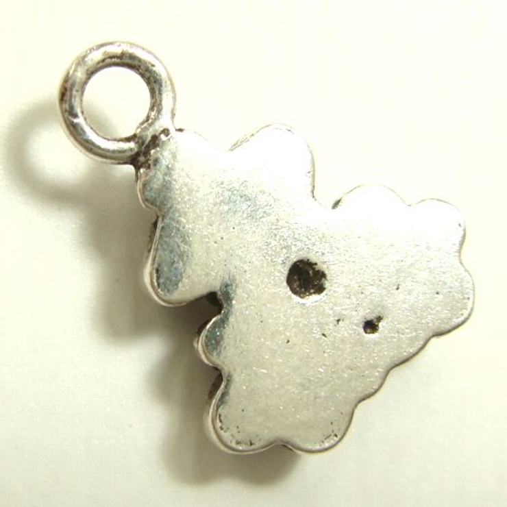 フラワーシルバーパーツ2個で1セット横幅6.67mm×高さ9.65mmでお花が三つ三角形にならんでるよシルバー925製の小さいパーツ2個セットビーズアクセサリー