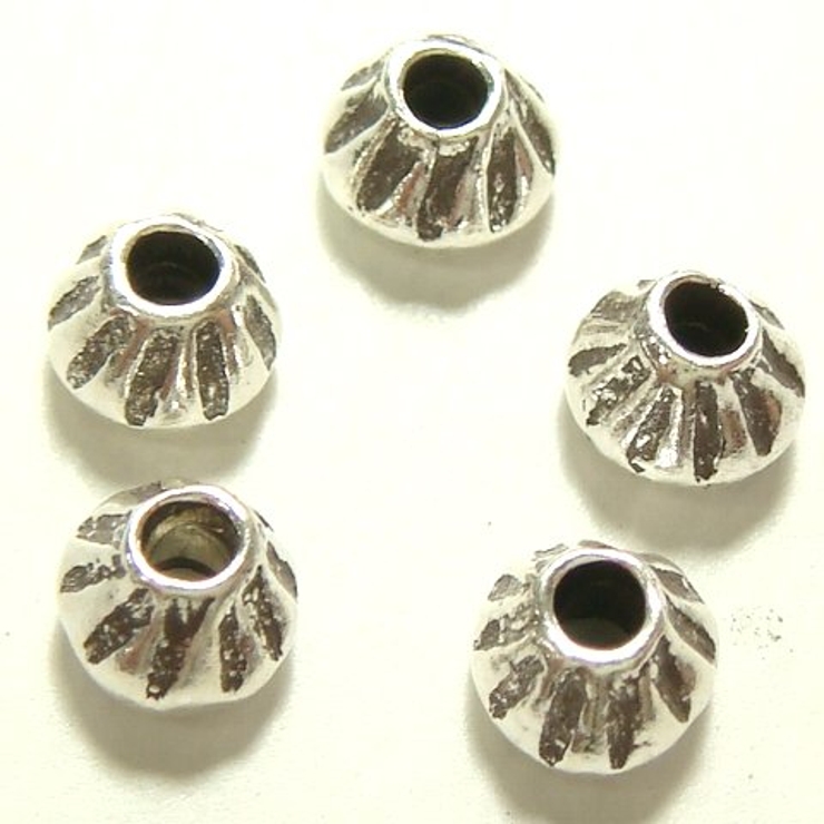 シルバーパーツ5個で1セット 直径4 5ｍｍタイプで富士山のような模様になってい… | YUKATANゆかたん | 詳細画像1 