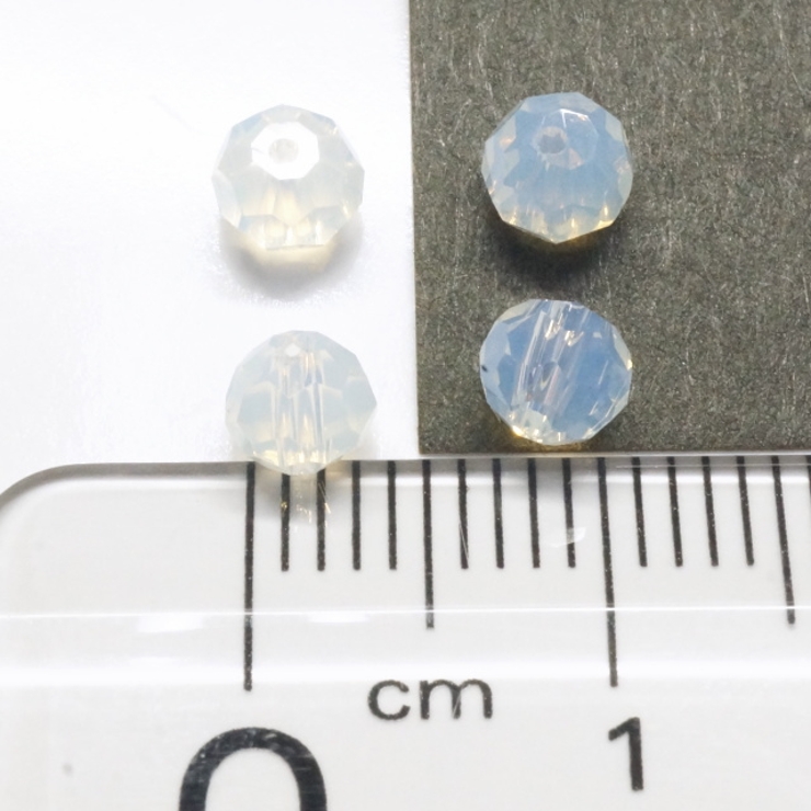 多面カットビーズ直径4mm ホワイトオパール 1gのグラム販売(約10個入り) | YUKATANゆかたん | 詳細画像2 