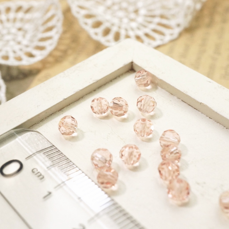 多面カットビーズ直径4mm ローズ 1gのグラム販売(約10個入り) | YUKATANゆかたん | 詳細画像1 