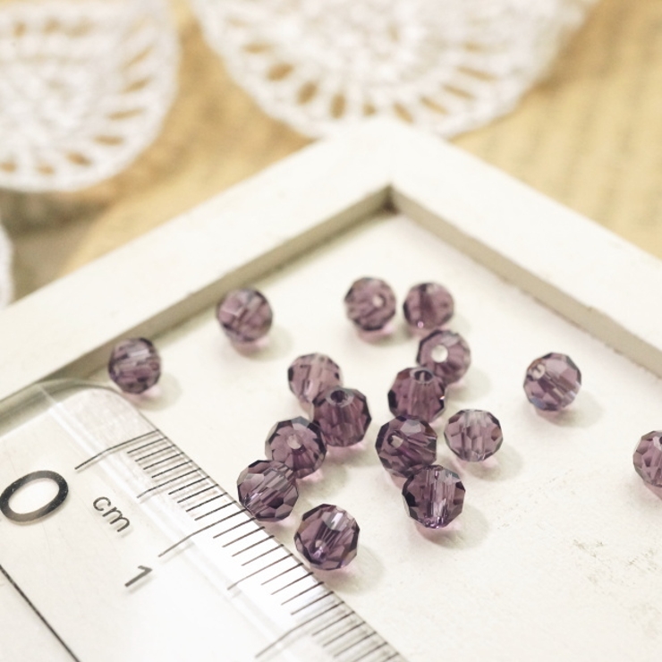 多面カットビーズ直径4mm ラベンダー インディゴ | YUKATANゆかたん | 詳細画像1 