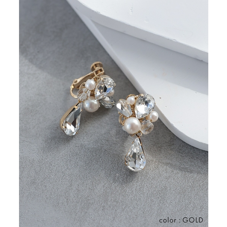 イヤリング アクセサリー 結婚式 レディース パール 大人 上品 ネジ式 | AUNI | 詳細画像3 