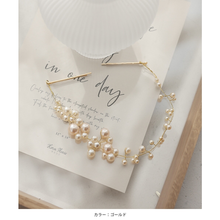 ヘッドドレス ヘアアクセサリー 結婚式 ヘアピン パール 髪飾り お呼ばれ | AUNI | 詳細画像3 