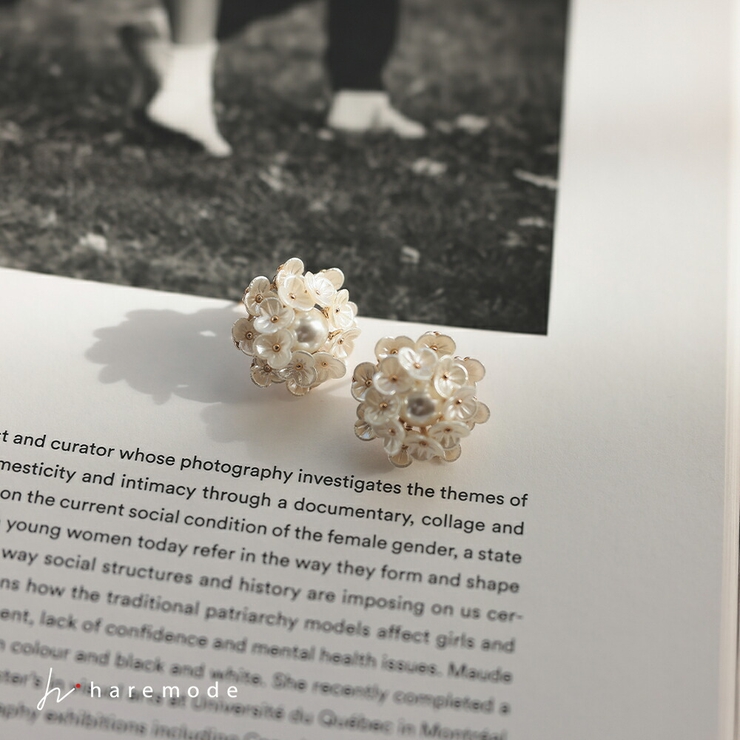 イヤリング ピアス 結婚式 イヤーアクセサリー お呼ばれ おしゃれ 樹脂パール | AUNI | 詳細画像1 