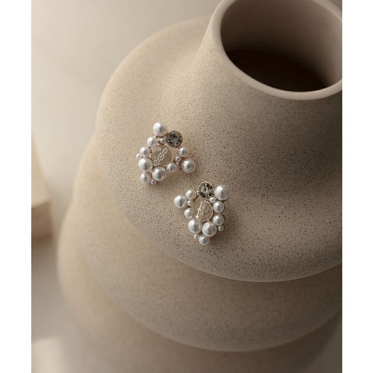 イヤリング ピアス 結婚式 イヤーアクセサリー お呼ばれ おしゃれ 樹脂パール | AUNI | 詳細画像2 