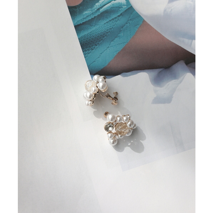 イヤリング ピアス 結婚式 イヤーアクセサリー お呼ばれ おしゃれ 樹脂パール | AUNI | 詳細画像5 