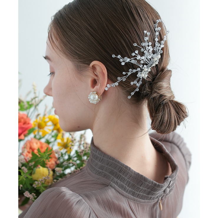 ヘアコーム ヘアアクセサリー パール 髪飾り 結婚式 お呼ばれ ヘアピン | AUNI | 詳細画像6 