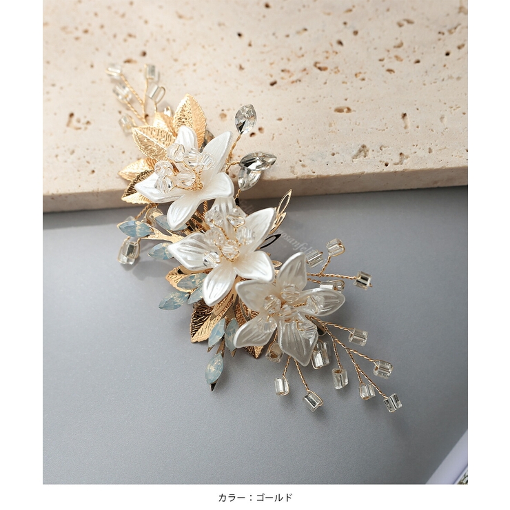 ヘアクリップ 結婚式 ヘアアクセサリー ビジュー お呼ばれ おしゃれ | AUNI | 詳細画像6 