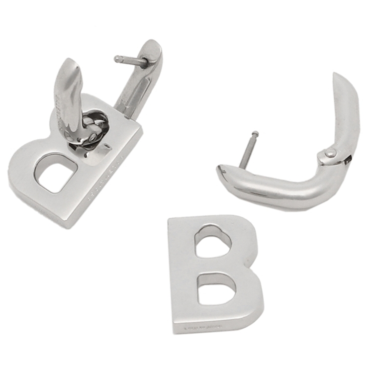 らくらくメ バレンシアガ BALENCIAGA CUT XS ピアス シルバー 5Swy8