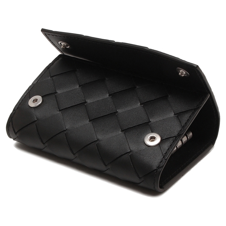 美品 ボッテガヴェネタ キーケース レザー ブラック イントレチャート